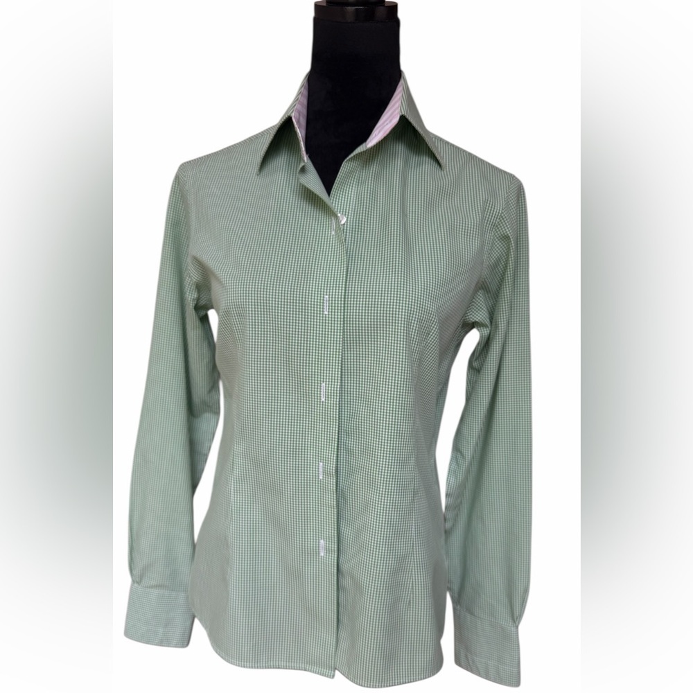 Brooks Brothers Green Women’s Checkered Button-Up Shirt Size 4​